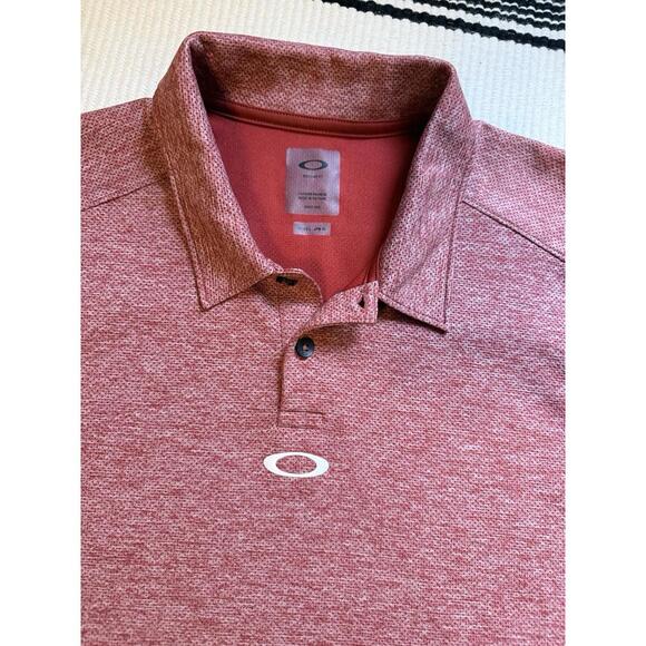 Oakley Performance Golf Polo Men’s Size Large Regular Fit Red Heather - Picture 2 of 8